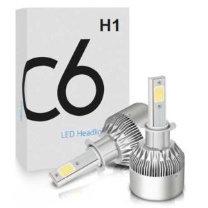 C6 LED autó fényszóró izzó pár H1 foglalattal – hidegfehér