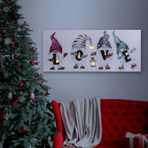 ”Love” manós LED-es fali hangulatkép, 70×30 cm