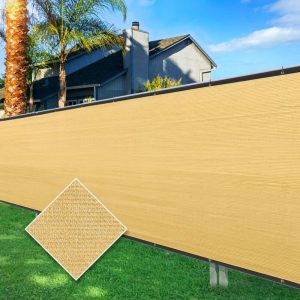 Elite Garden® HDPE belátásgátló, betekintésgátló, árnyékoló háló kerítésre, bézs színben + rögzítőzsinór – 1,5 x 10 m
