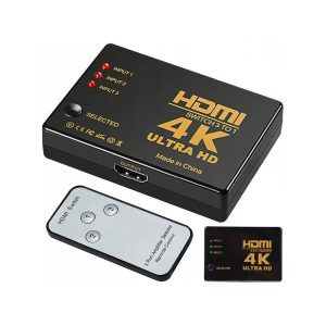 HDMI kapcsoló távirányítóval, 4K UHD, 3 bemenet 1 kimenet – HDMI Switch Splitter