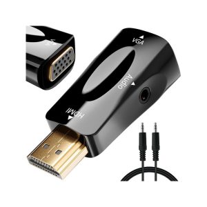 HDMI-VGA átalakító adapter hanggal és mini jack csatlakozóval – HD felbontás, multimédia eszköz