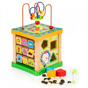 Fa kocka formabedobó tábla Ecotoys – oktató játék