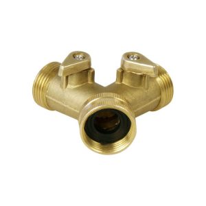EXTOL PREMIUM elzárható Y-csatlakozó; réz, 3/4”