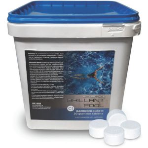 Brillant Pool Express Mini Klór ”H” (20 gr), 55 %, 5 kg, klórtabletta – Újrahasznosított anyagokból készült